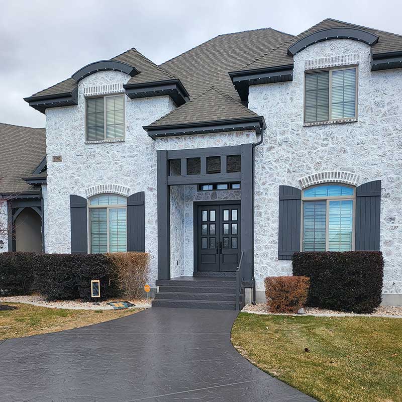 house and driveway that has been sealed